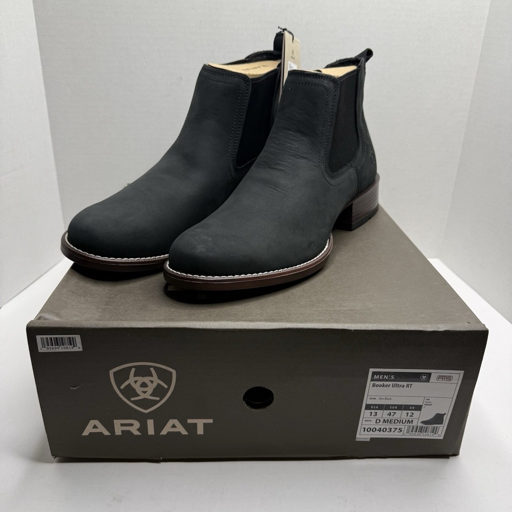Ariat Booker Ultra RT Chelsea Boots Den Black Men’s 13 D New 10040375